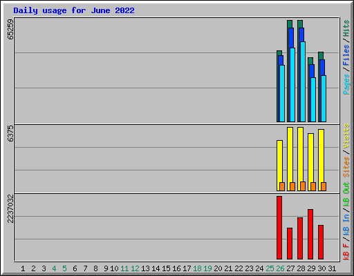 Daily usage for June 2022