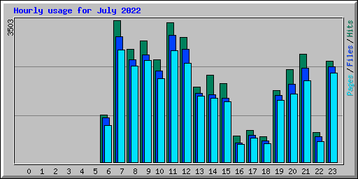 Hourly usage for July 2022