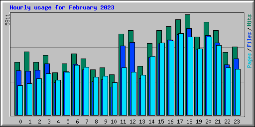 Hourly usage for February 2023