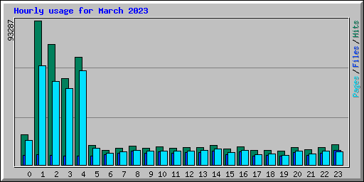 Hourly usage for March 2023